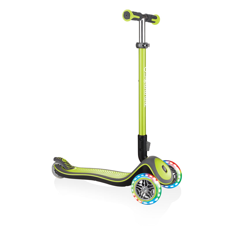 Kids Scooter Elite Deluxe Lights in Lime Green