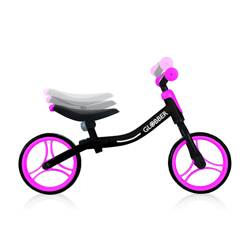 Black Neon Pink Kids Balance Bike