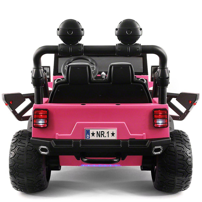 2020 Two (2) Seater Ride On Kids Car Truck w/ Remote, Large 12V Battery, Rubber Tires - Pink - Jay Goodys