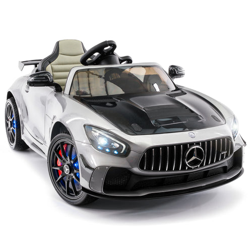 Mercedes GT 12V Ride On Car for Kids with Remote- Silver