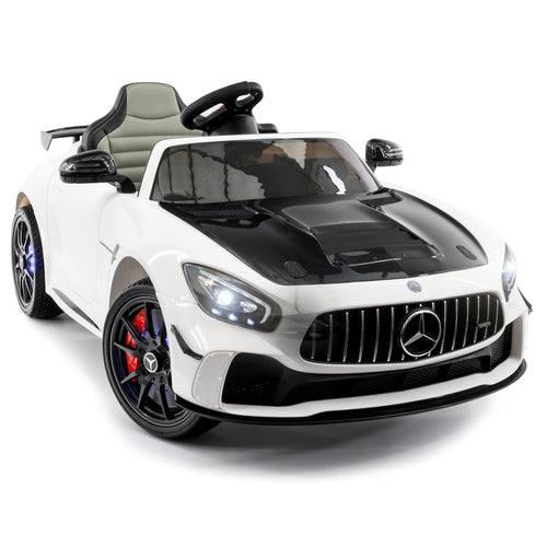 Mercedes GT 12V Ride On Car for Kids with Remote- White