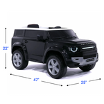Land Rover 12V Ride On Car for Kids with Remote, Leather Seat, LED Lights in Black
