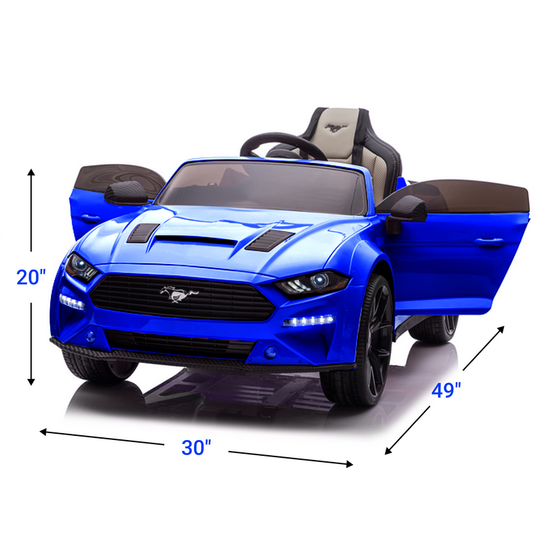 Ford Mustang 12V Kids Electric Ride on Car with Parent Remote - Blue