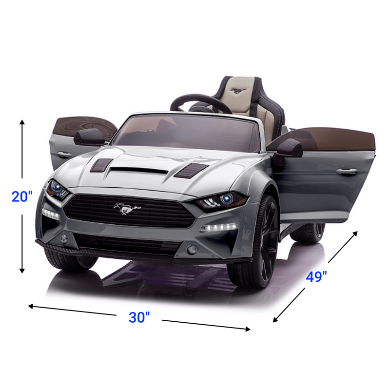 Ford Mustang 12V Kids Electric Ride on Car with Parent Remote In Gray