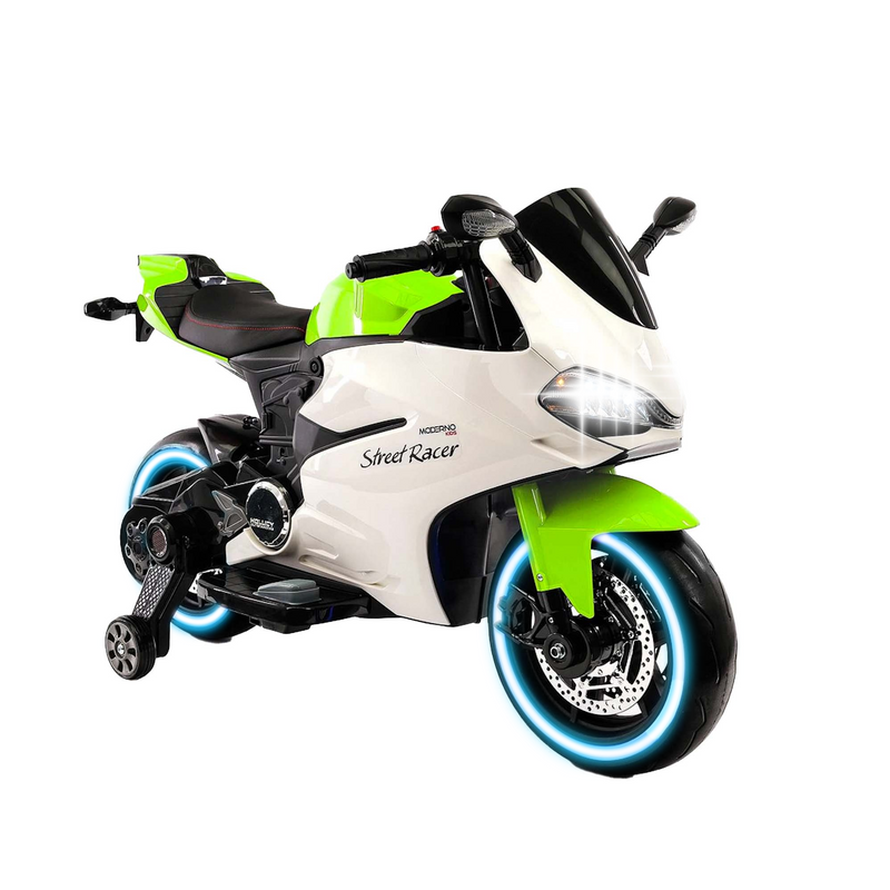 Kids Motorcycle 12V Ride On In Green