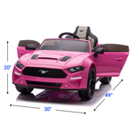 Ford Mustang 12V Kids Electric Ride On Car In Pink