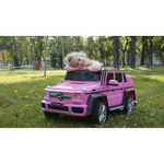 Mercedes G Wagon Maybach 12V Ride On Car for Kids with Remote, Leather Seat, Lights- Pink