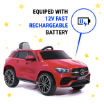 Mercedes Benz GLE450 Ride On Car for Kids with Remote, Leather Seat, LED Lights- Red