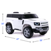 Land Rover 12V Ride On Car for Kids with Remote, Leather Seat, LED Lights- White