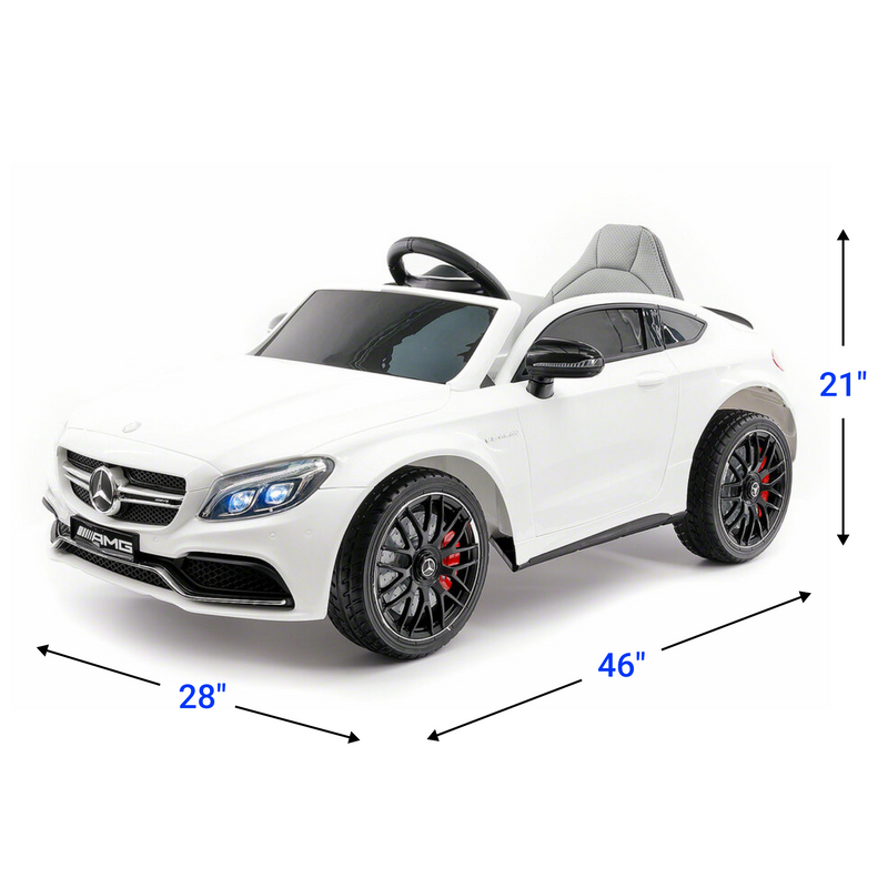 Mercedes C63S Ride On Car for Kids with Remote, Leather Seat, LED Lights